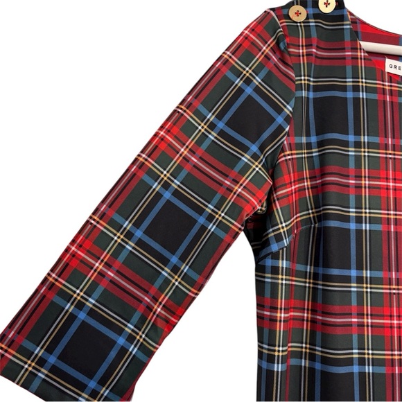 Gretchen Scott Tartan Plaid Button Up Dress Size L NWT - Picture 3 of 9